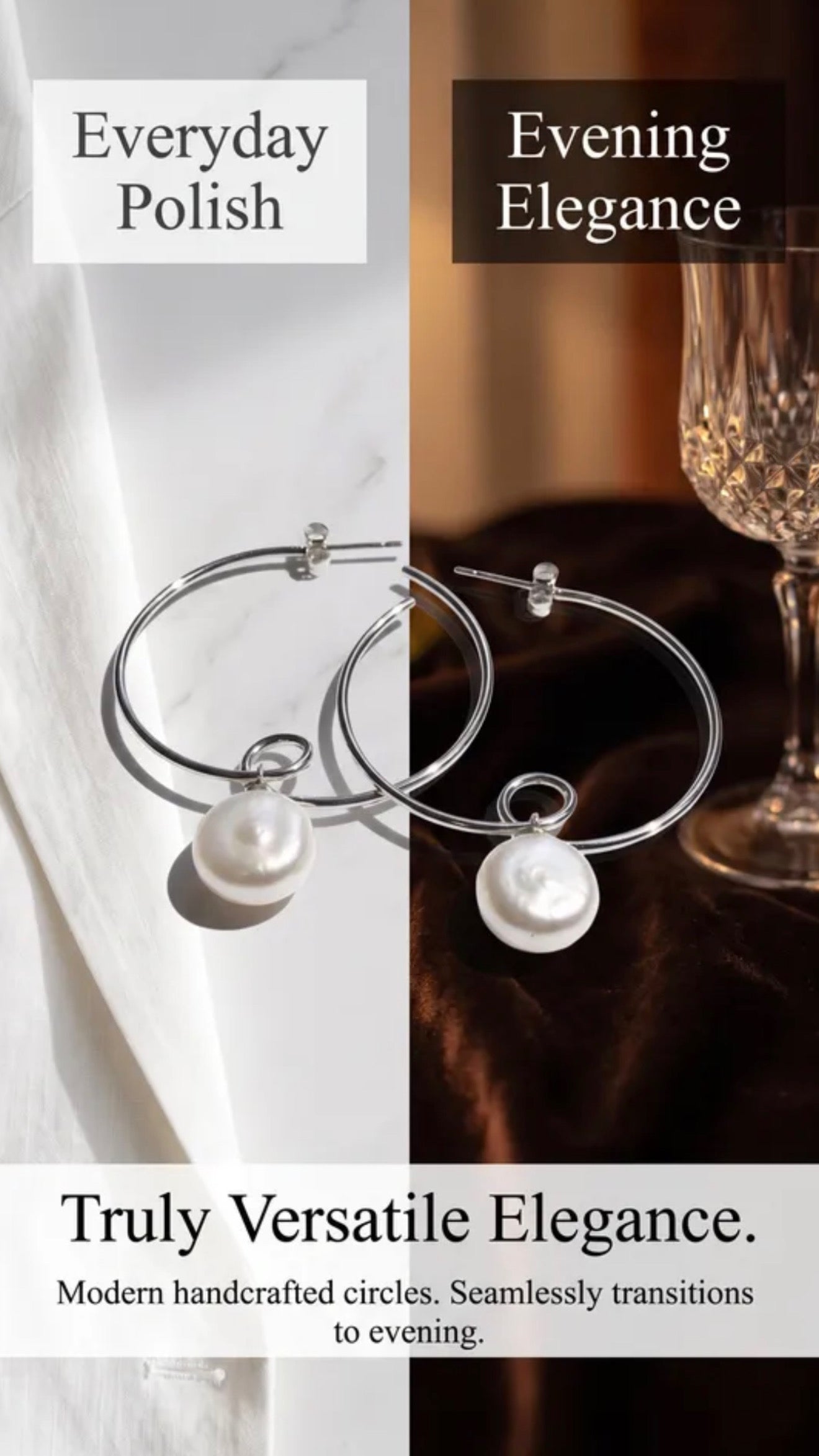 Pearl Circle Drop Earrings
