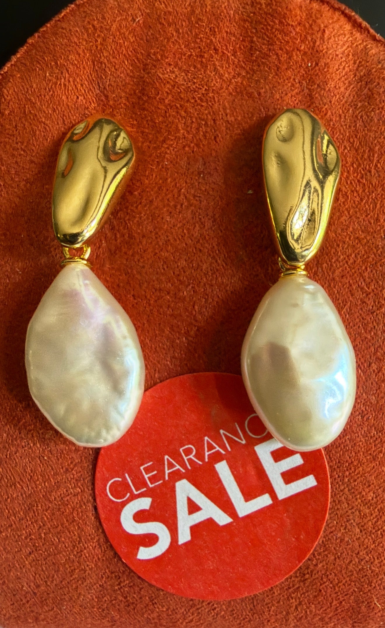 Gold-Plated Silver Baroque Freshwater Pearl Earrings — Last pair