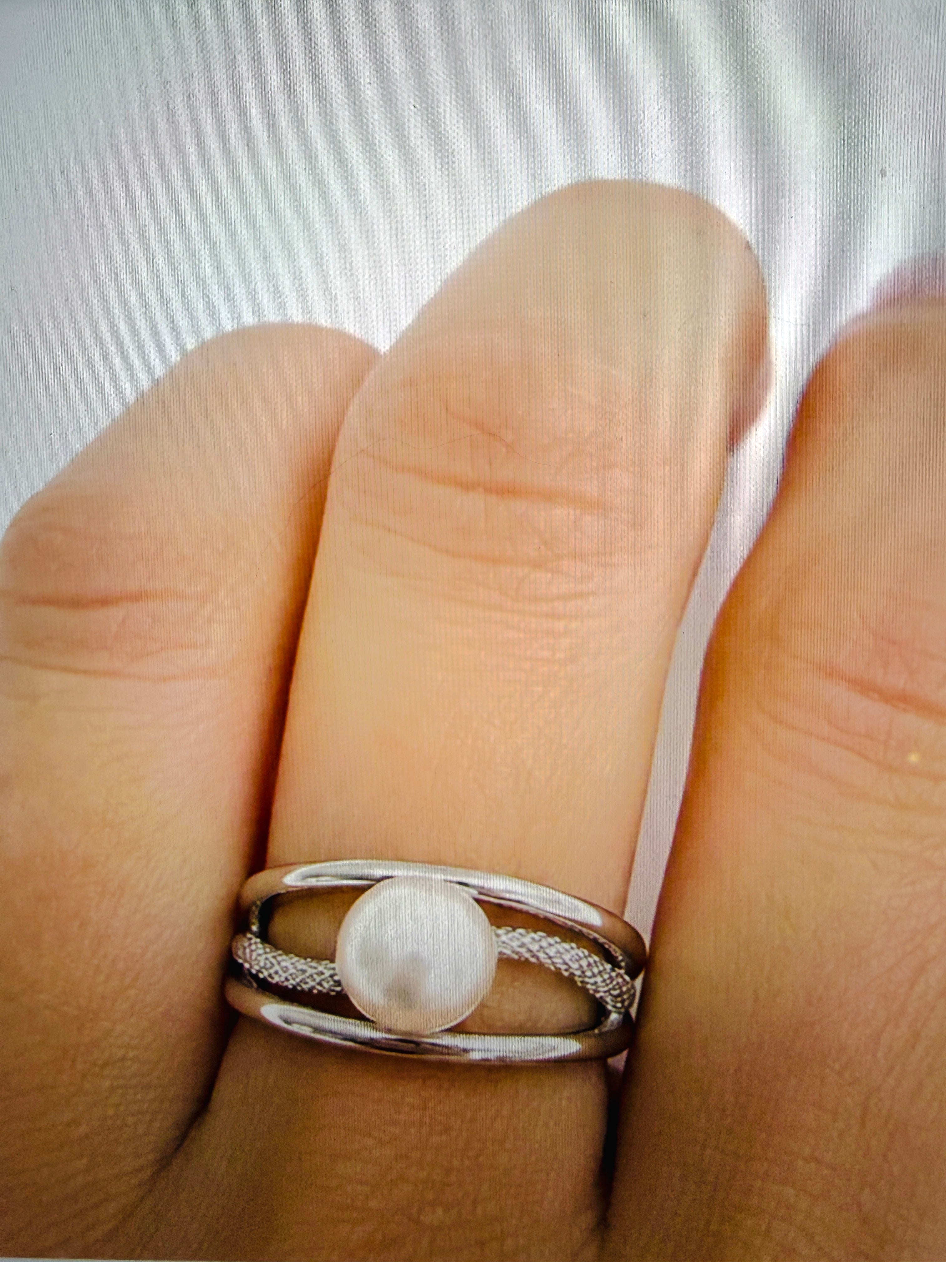 Sterling Silver Pearl Ring