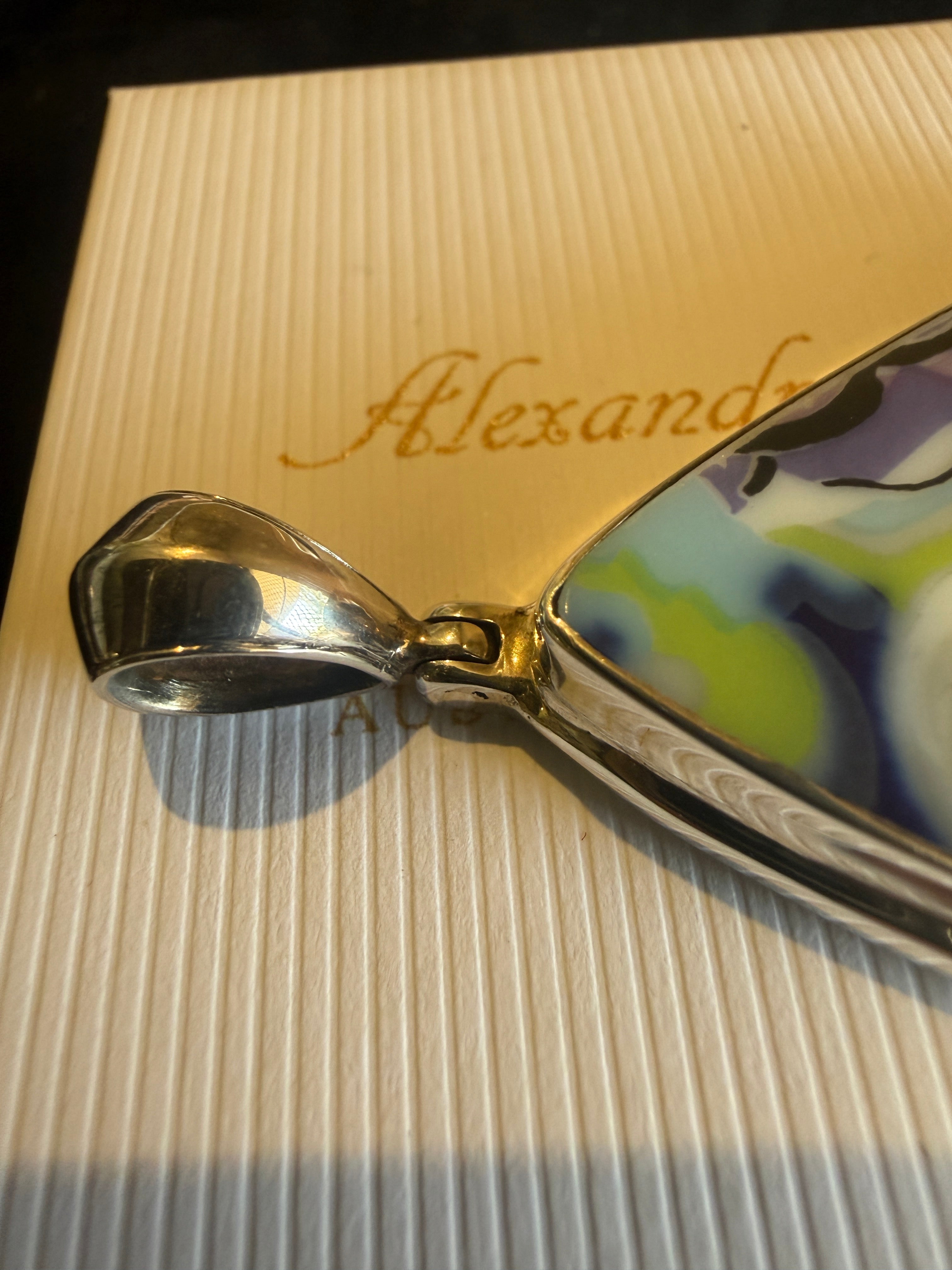 One-of-a-Kind Porcelain Statement Pendant – Sterling Silver