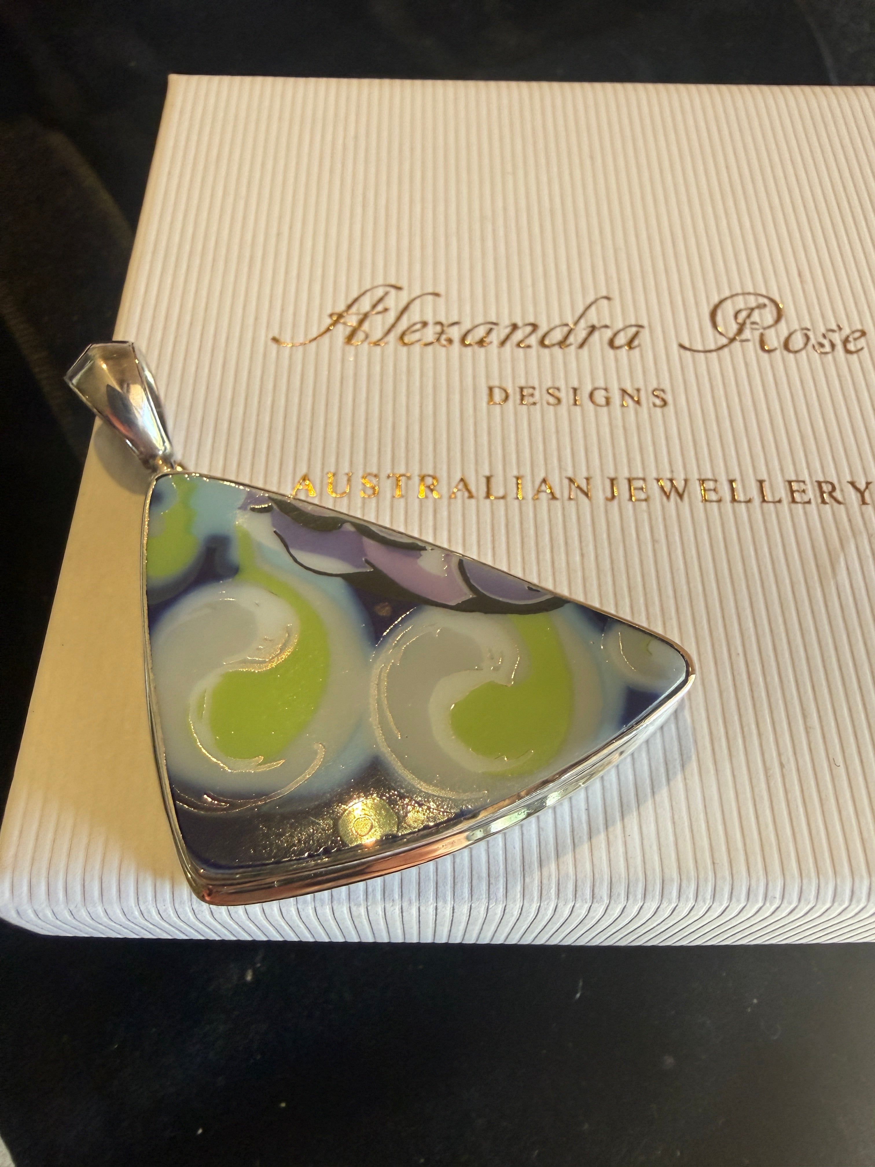 One-of-a-Kind Porcelain Statement Pendant – Sterling Silver