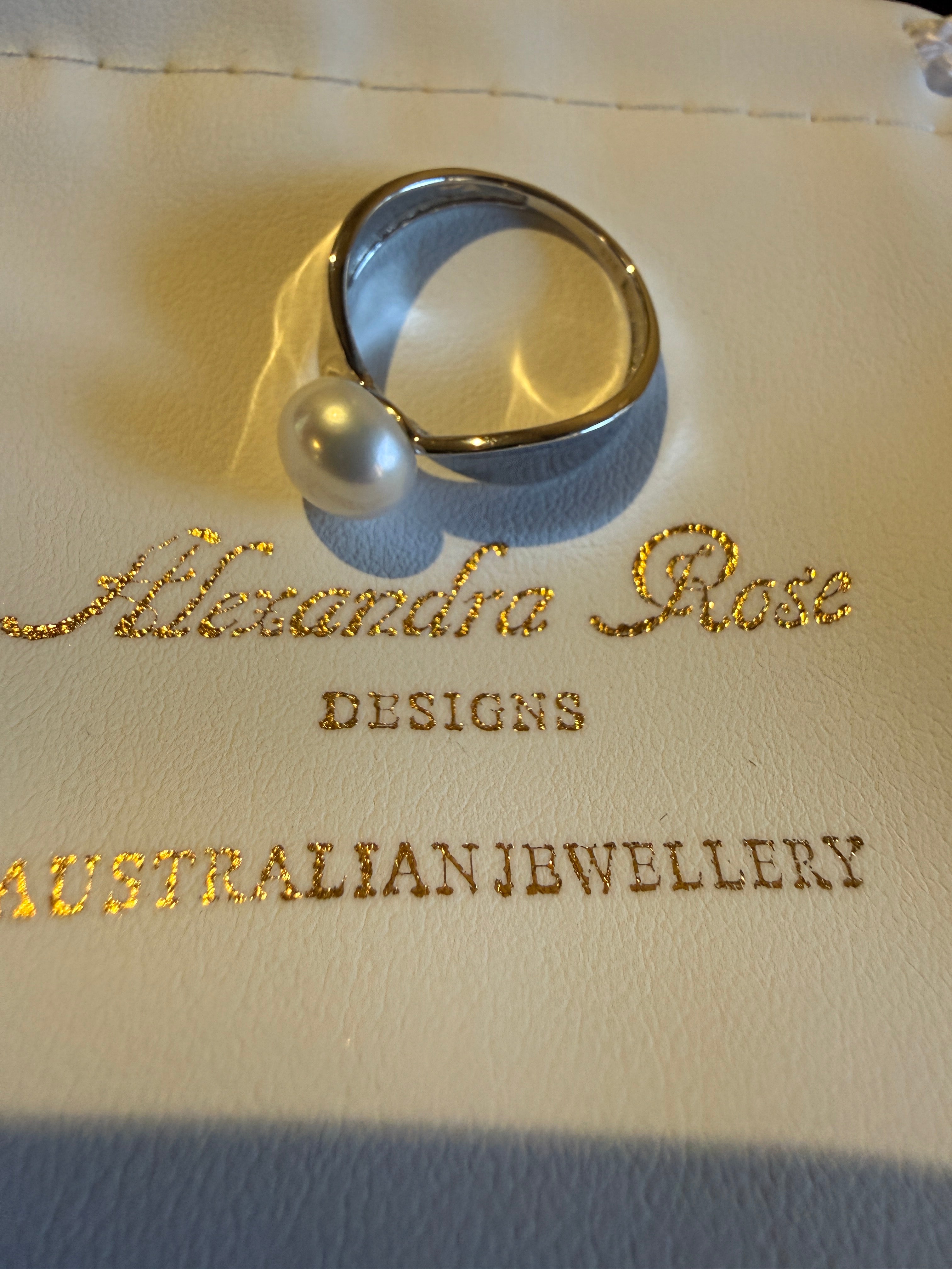 8mm Freshwater Pearl Sterling Silver Ring