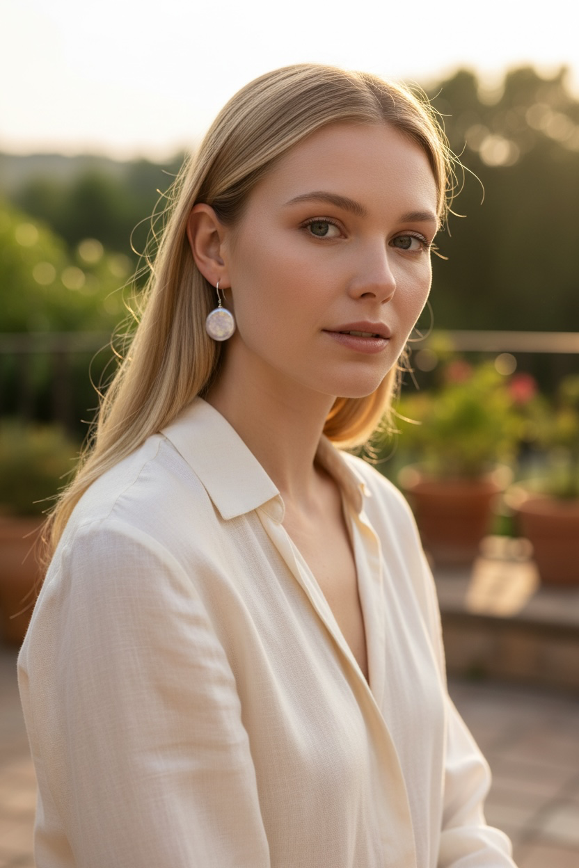 Freshwater Coin Pearl Earrings