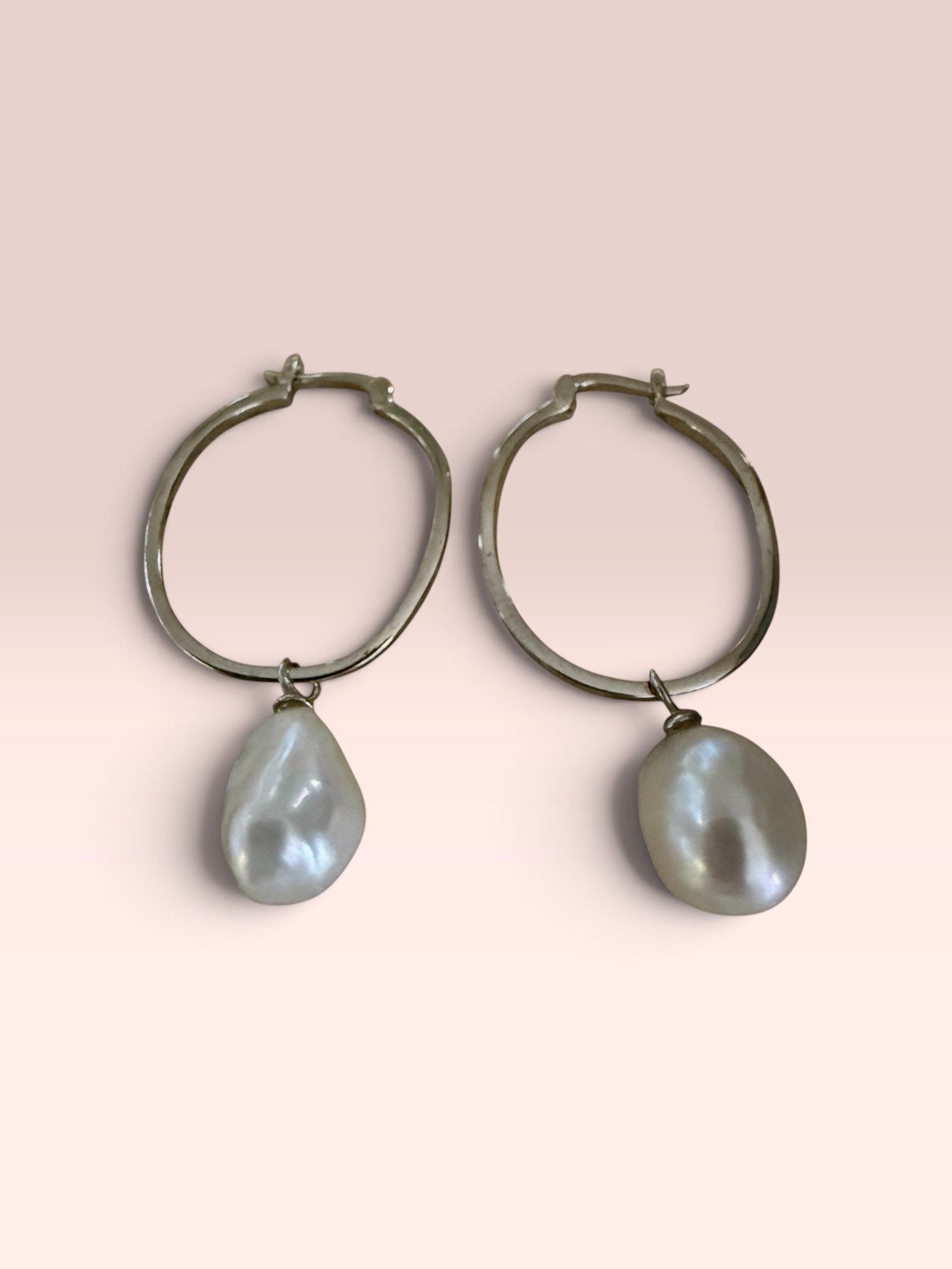 Baroque Freshwater Pearl Hoop Earrings