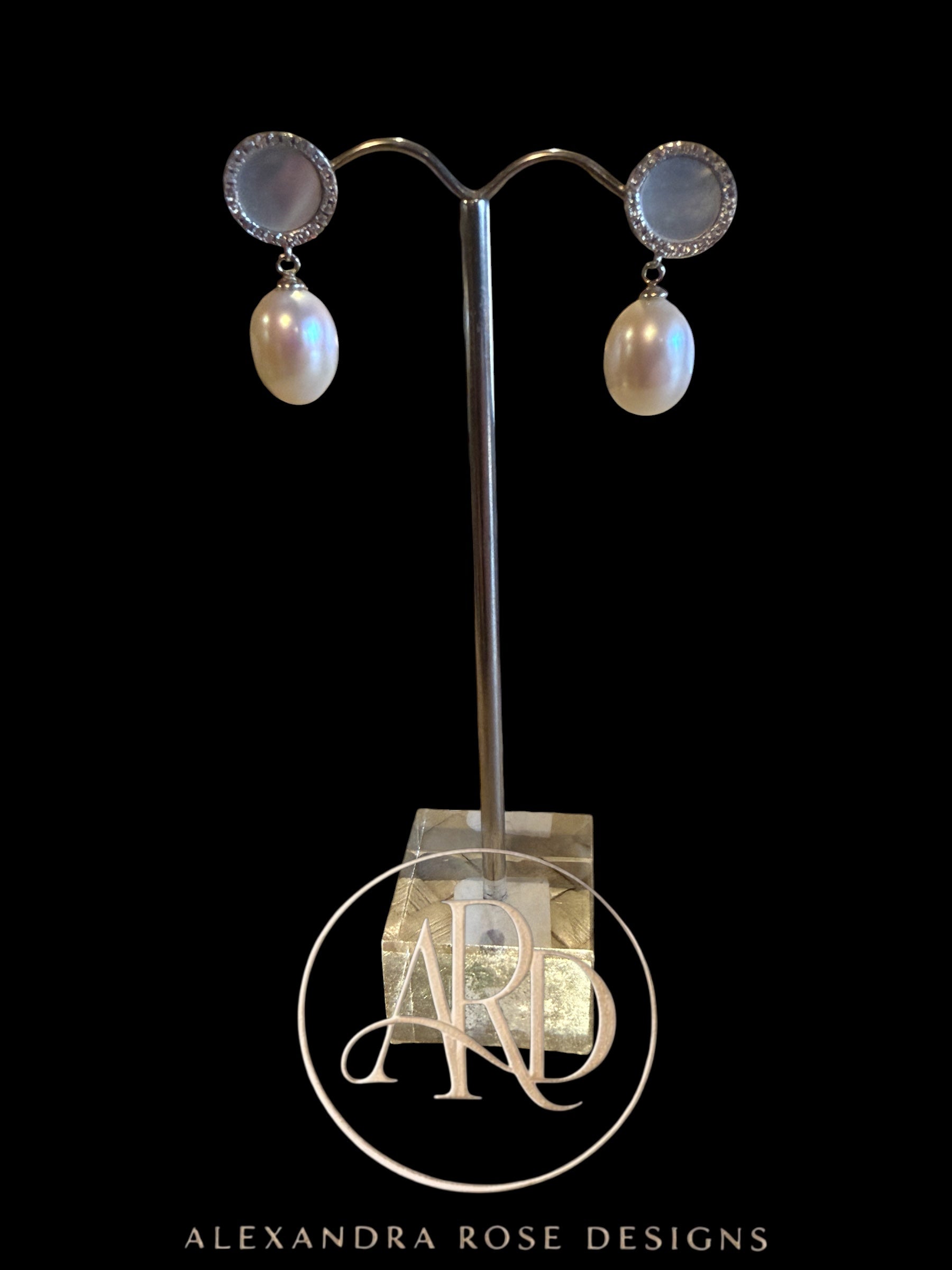 Mother of Pearl & Freshwater Pearl Drop Earrings – Sterling Silver