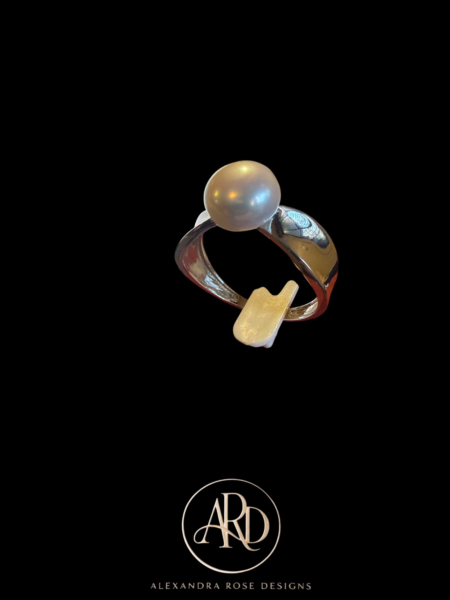 8mm Freshwater Pearl Sterling Silver Ring