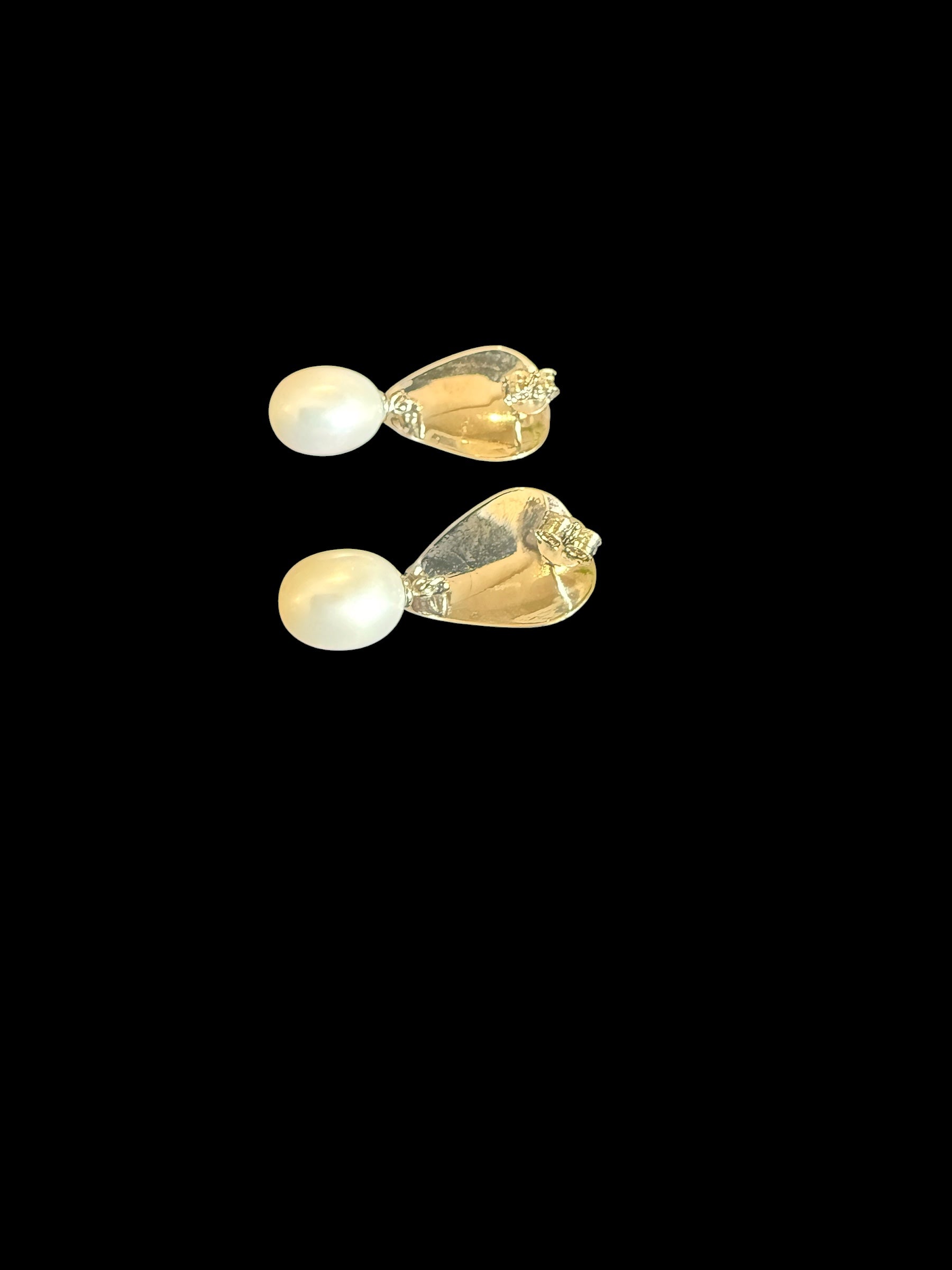 Sterling Silver Shield & Pearl Earrings